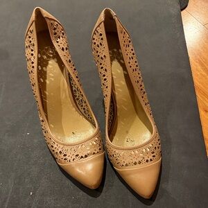 Ann Taylor Tan Cutout Heels